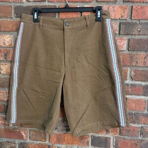 Boohoo man mens relaxed fit embroidered tape shorts brown 30